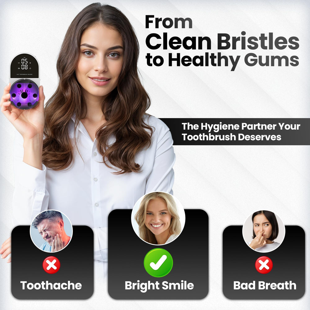 JetFresh UV toothbrush sanitizer holder lid open during wave sensing for hands-free use.