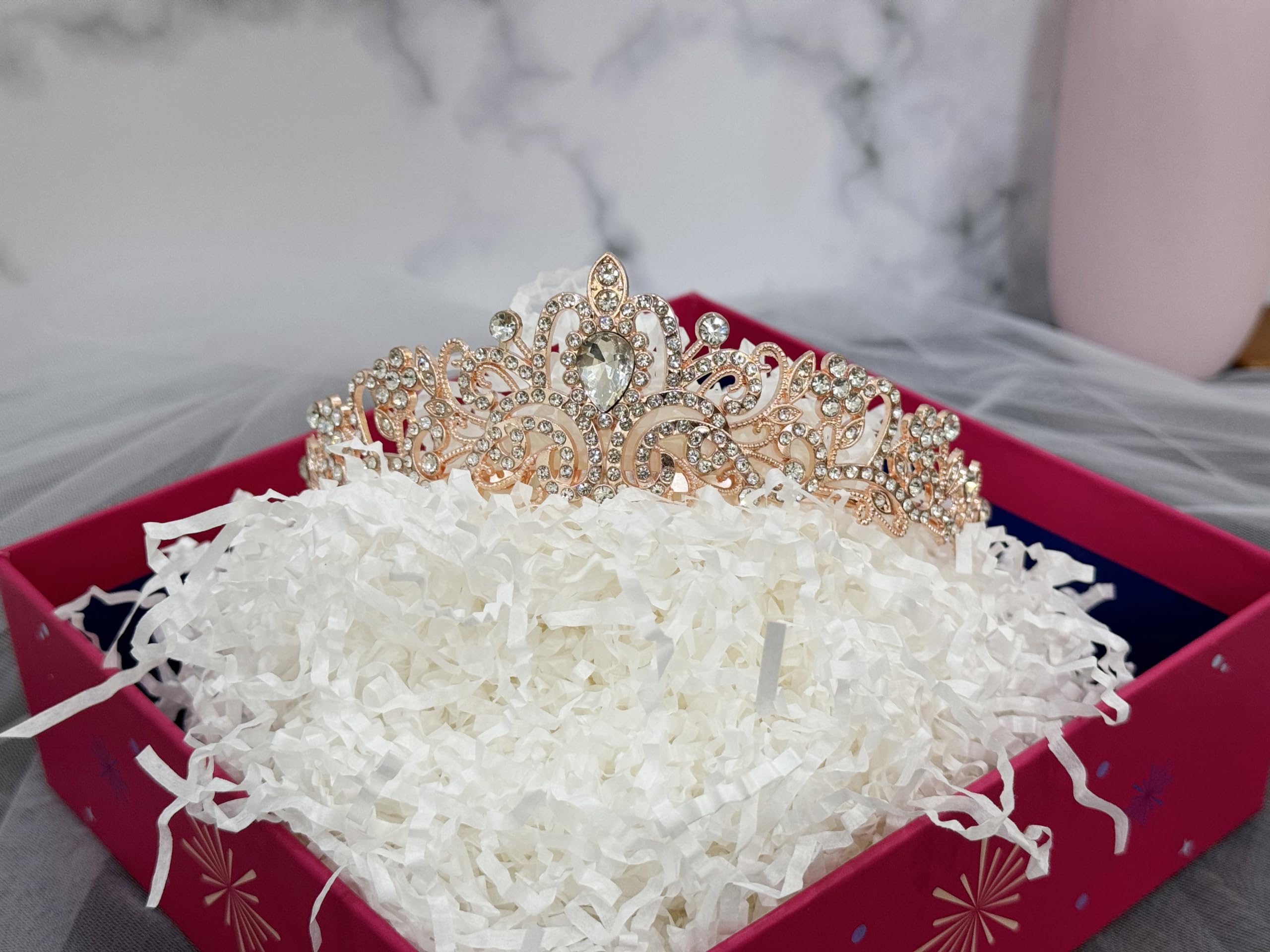 JETKONG durable alloy crown with crystals for long-lasting sparkle.