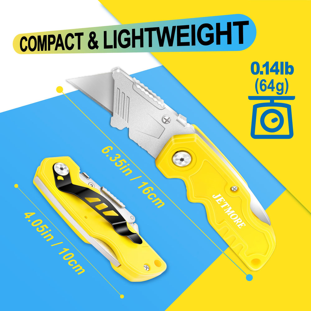 Jetmore knife showing belt clip and rope cutter for easy transport