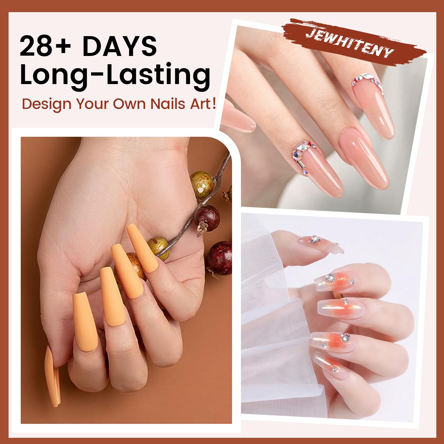 JEWHITENY all-in-one kit setup enables convenient at-home manicures.