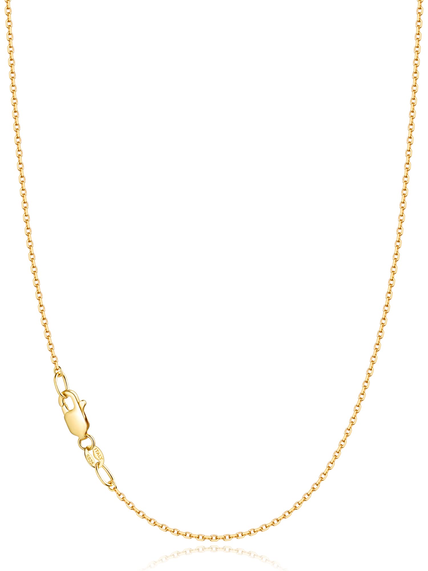 Jewlpire 18k gold plated chain close-up with smooth links for daily wear.