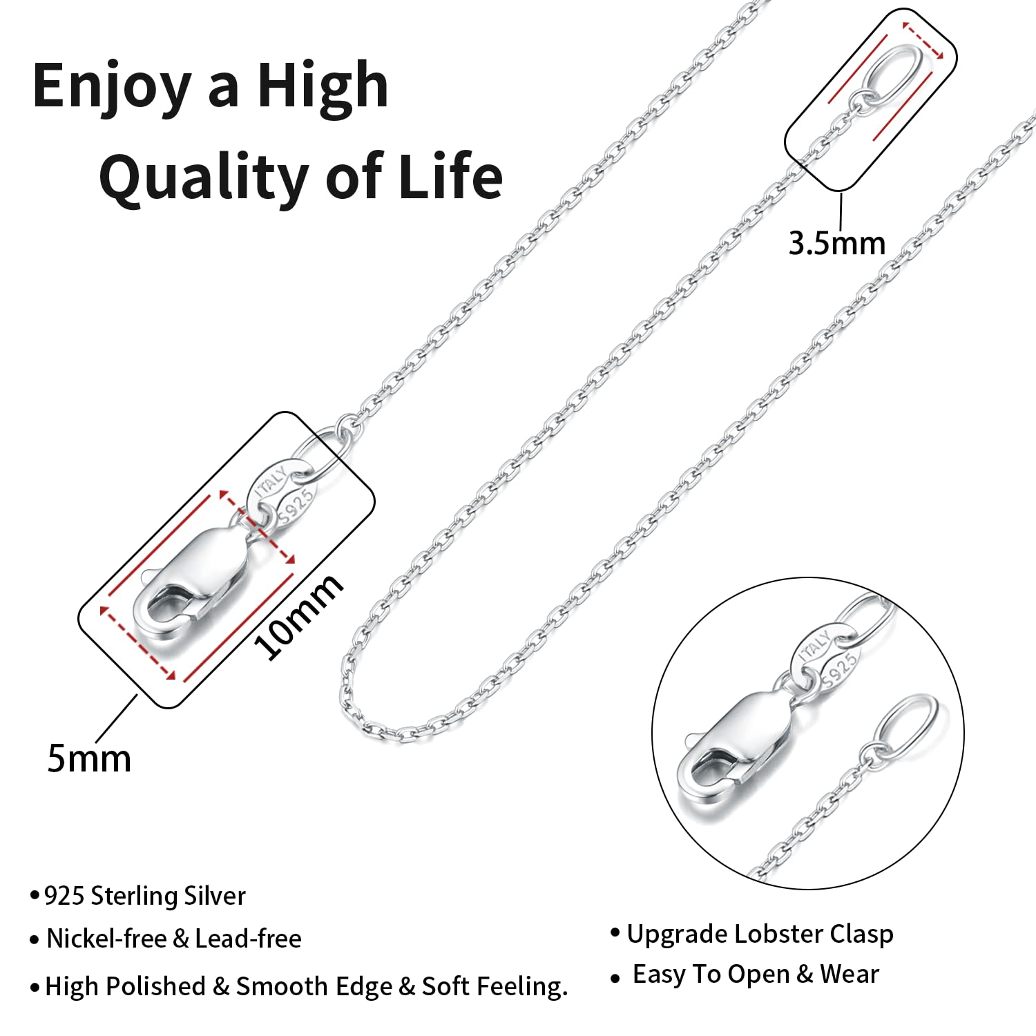 Jewlpire silver chain with pendant-ready look for personalized accents.