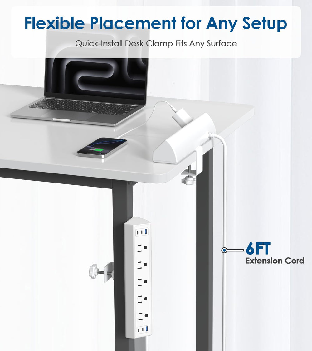 Jgstkcity six-foot flat plug design for flexible desk placement.