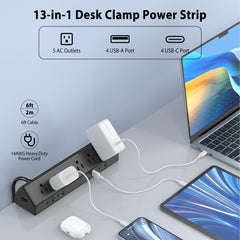 Jgstkcity surge protector with USB-C ports enables fast charging