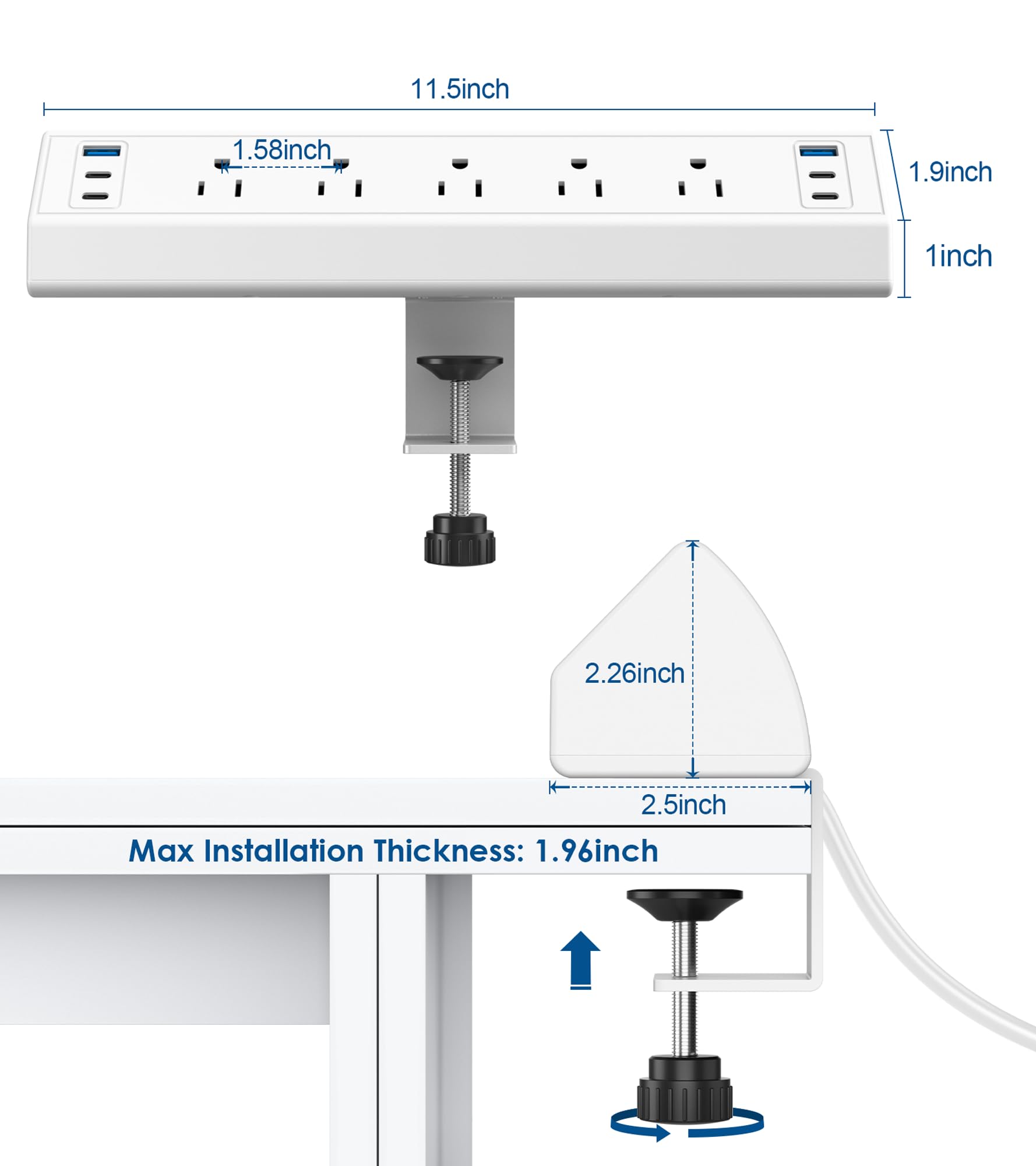 Jgstkcity ETL-listed surge protector with 1200 Joules of protection.