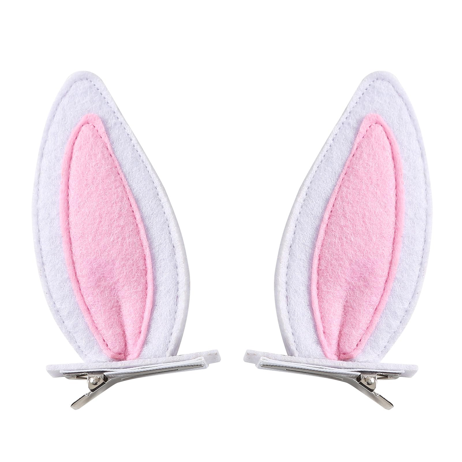 JiaDuo Bunny Ears Clip close-up shows soft felt ears with secure grip for everyday wear.