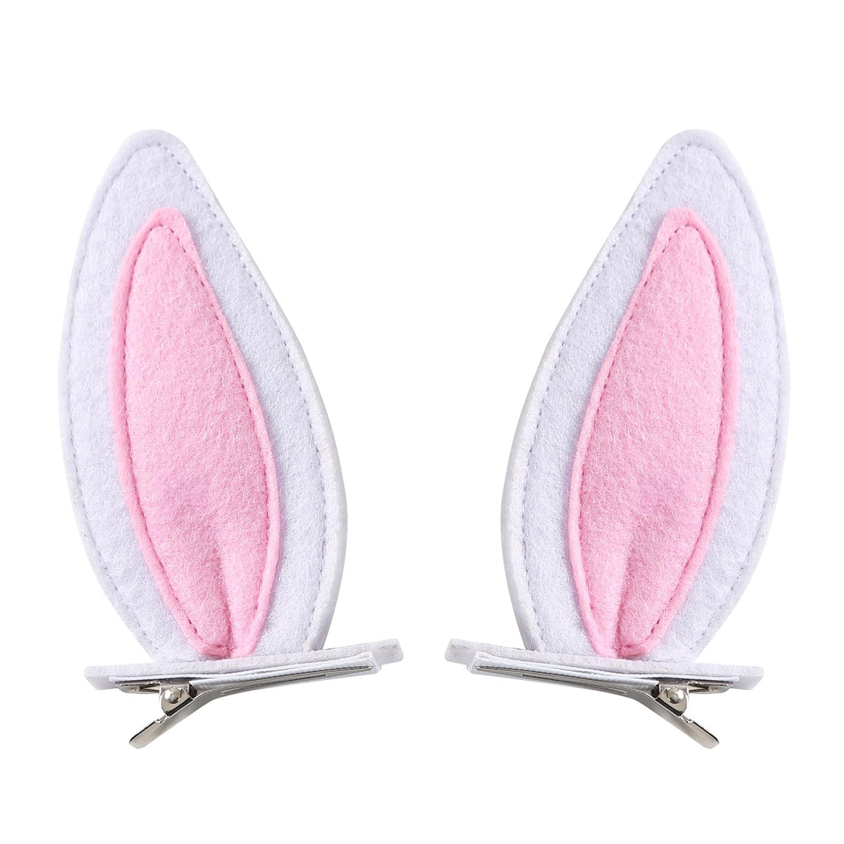 JiaDuo Bunny Ears Clip close-up shows soft felt ears with secure grip for everyday wear.