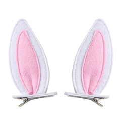 JiaDuo Bunny Ears Clip close-up shows soft felt ears with secure grip for everyday wear.