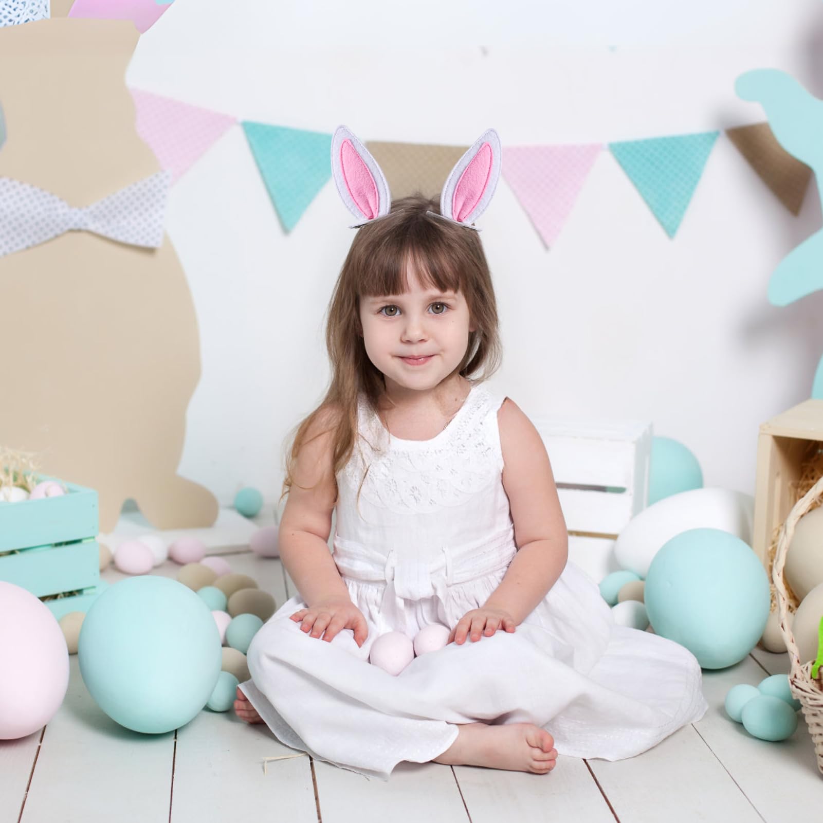 JiaDuo Bunny Ears Clip Easter Halloween ready for photos.