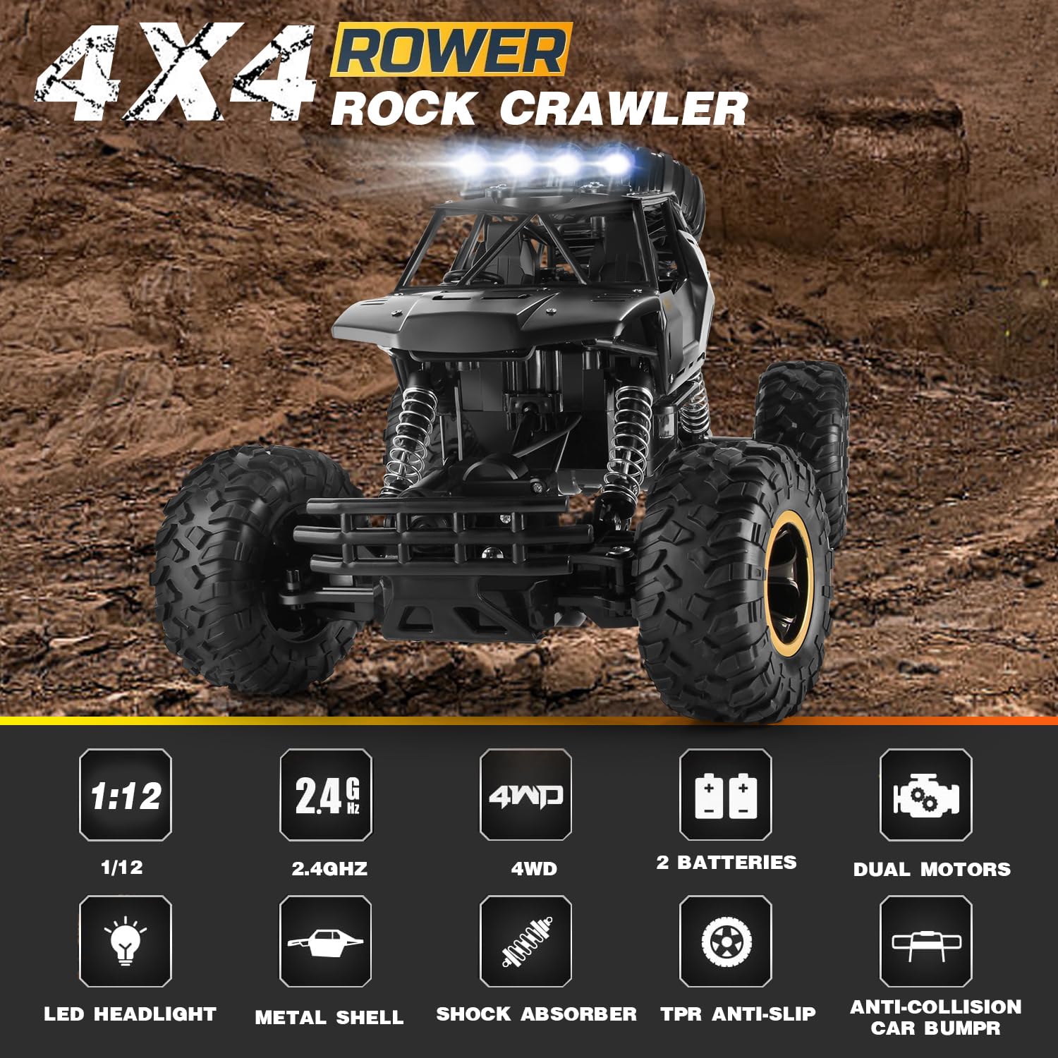 Jiakora RC Car dual batteries extend playtime with quick swap.