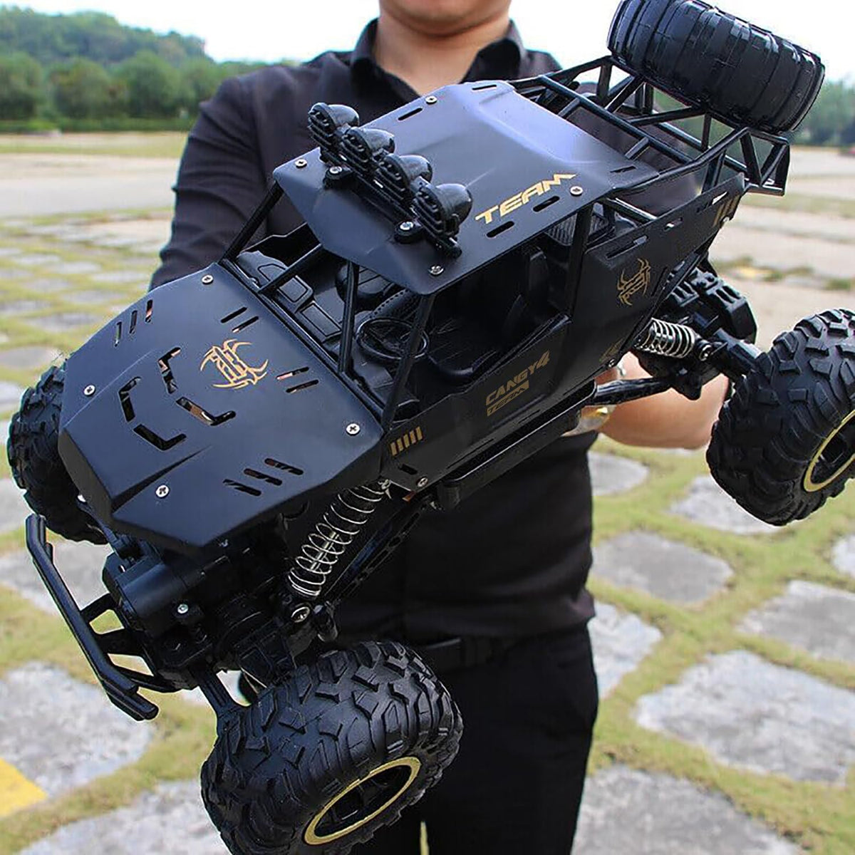 Jiakora RC Car front view shows rugged off-road design for all-terrain play.