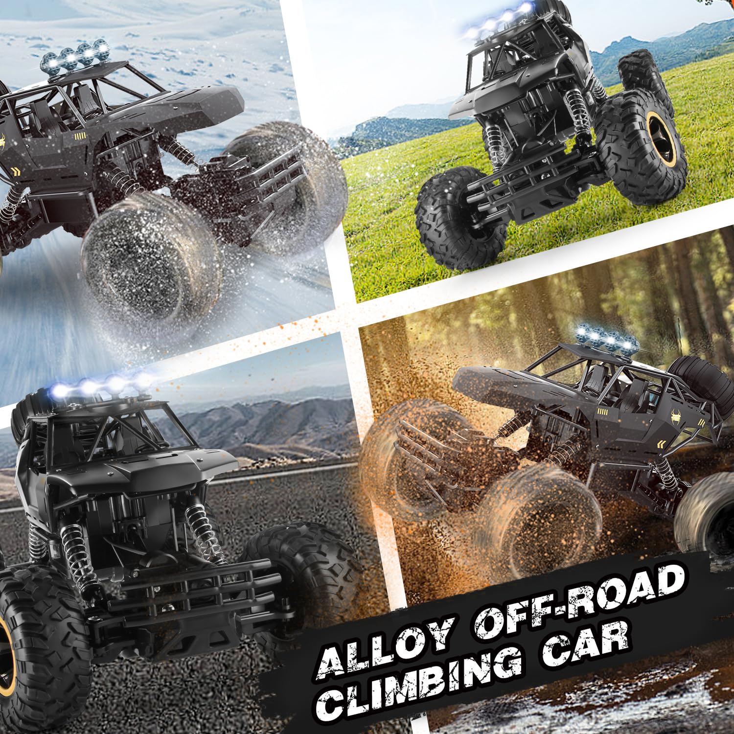 Jiakora RC Car with metal shell headlights for durability and visibility.