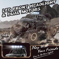 Jiakora RC Car side view highlights 4x4 capability on uneven surfaces.