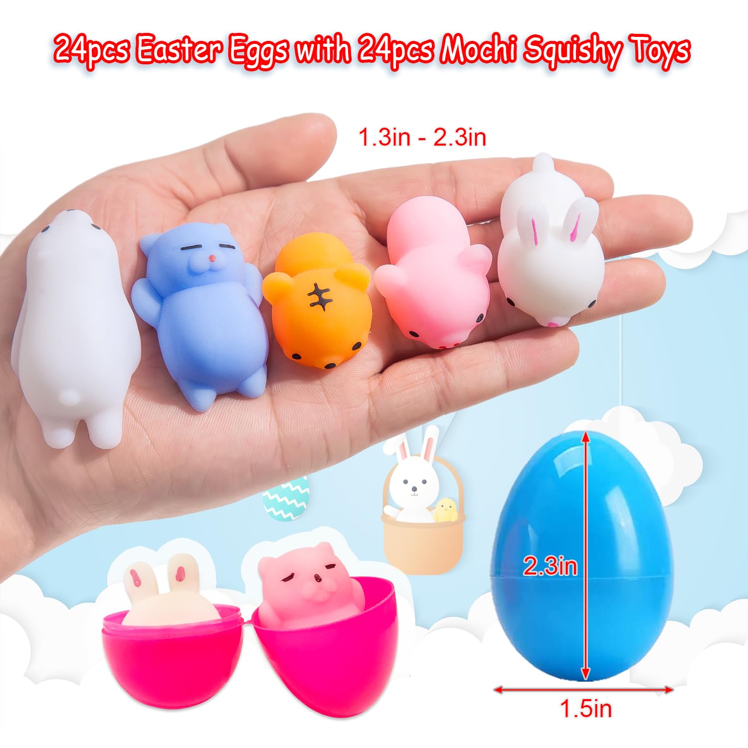 JIALWEN cat mochi squishy toy inside egg provides soft, safe, tactile fun for kids