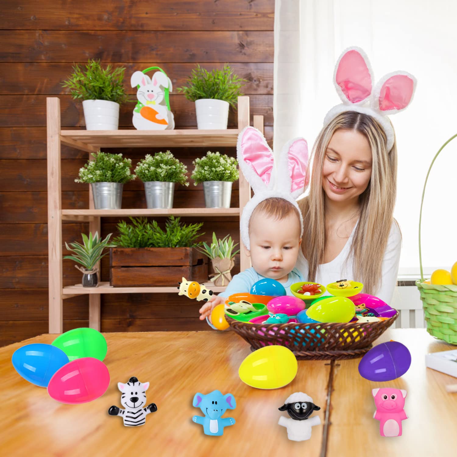 JIALWEN party favors and classroom rewards with 12 eggs and puppets.
