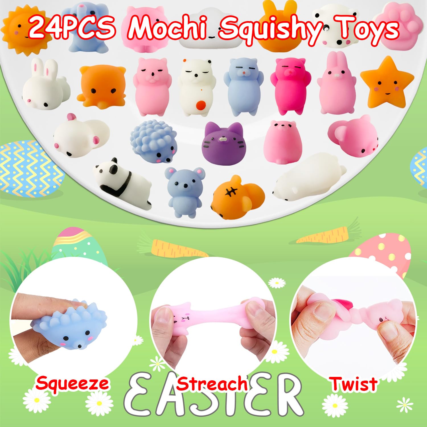 JIALWEN easy-open egg with soft mochi squishy toy for quick Easter hunts