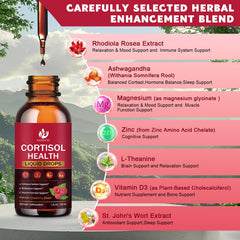 JIANKYTZ cortisol liquid drops ingredients panel highlights magnesium, zinc, and vitamin D3.