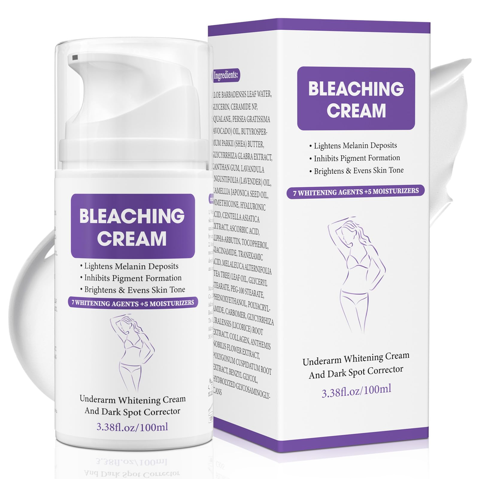 Cream swirl of Jianlanptt Skin Bleaching Cream highlights texture and nutrient-rich formula.