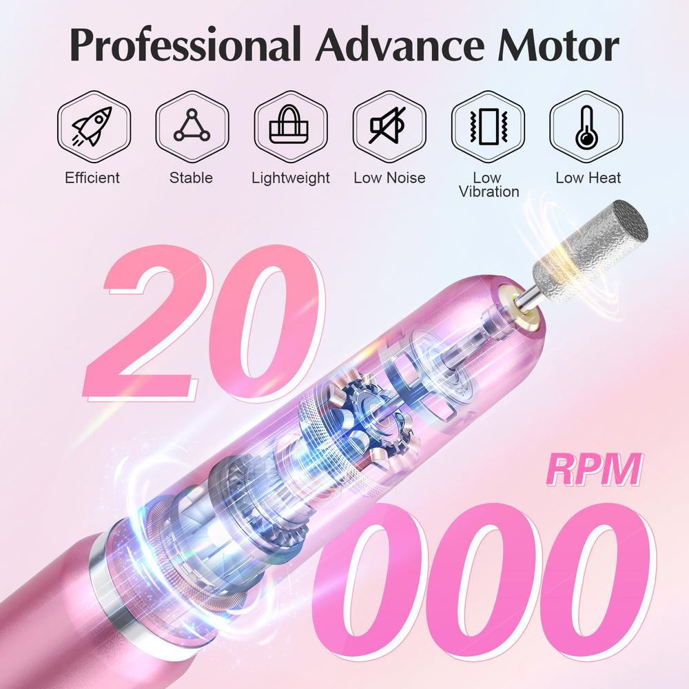JIASHENG USB nail drill with reversible direction for both hands.
