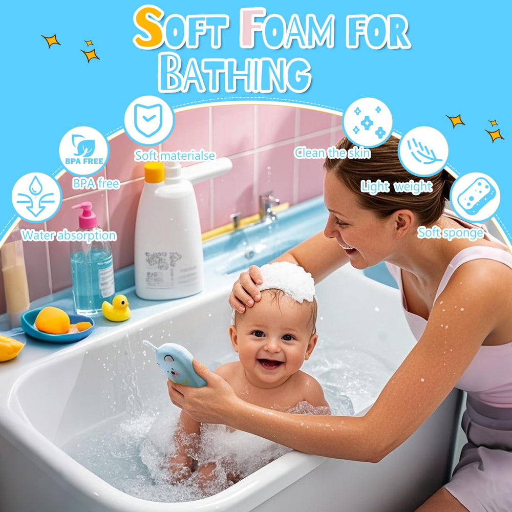 JieLiLeHome dog-pattern loofah sponge adds fun to bath time
