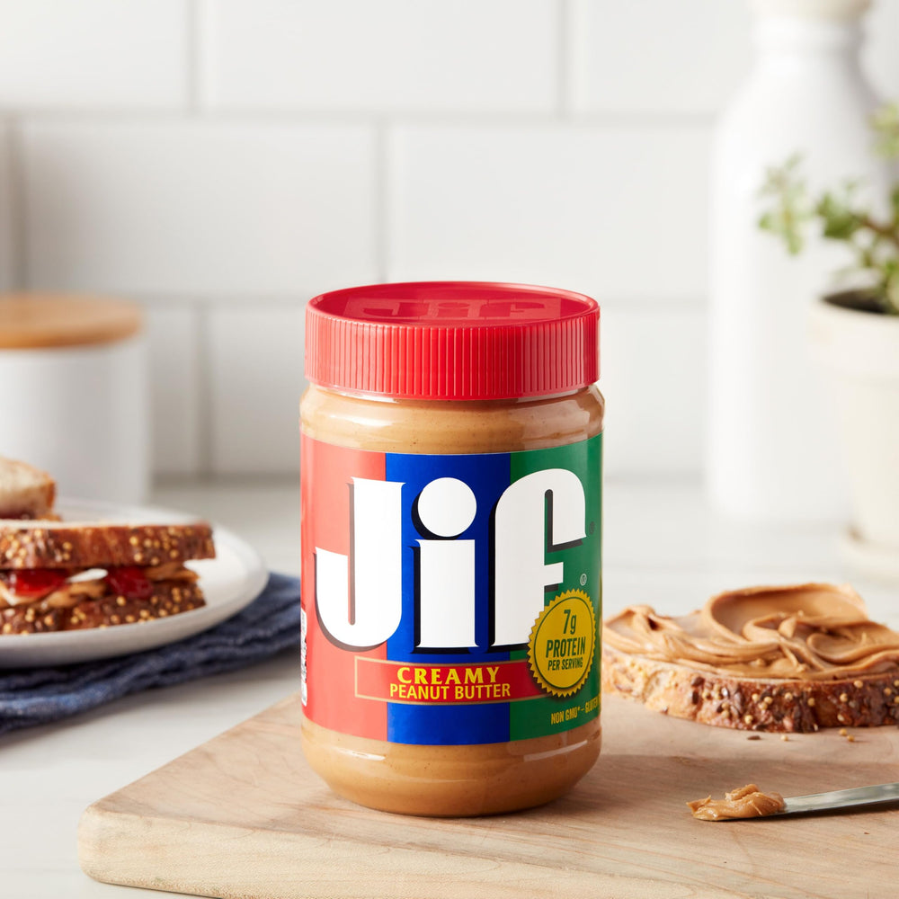 Celery sticks with Jif Creamy offer a crunchy, wholesome bite