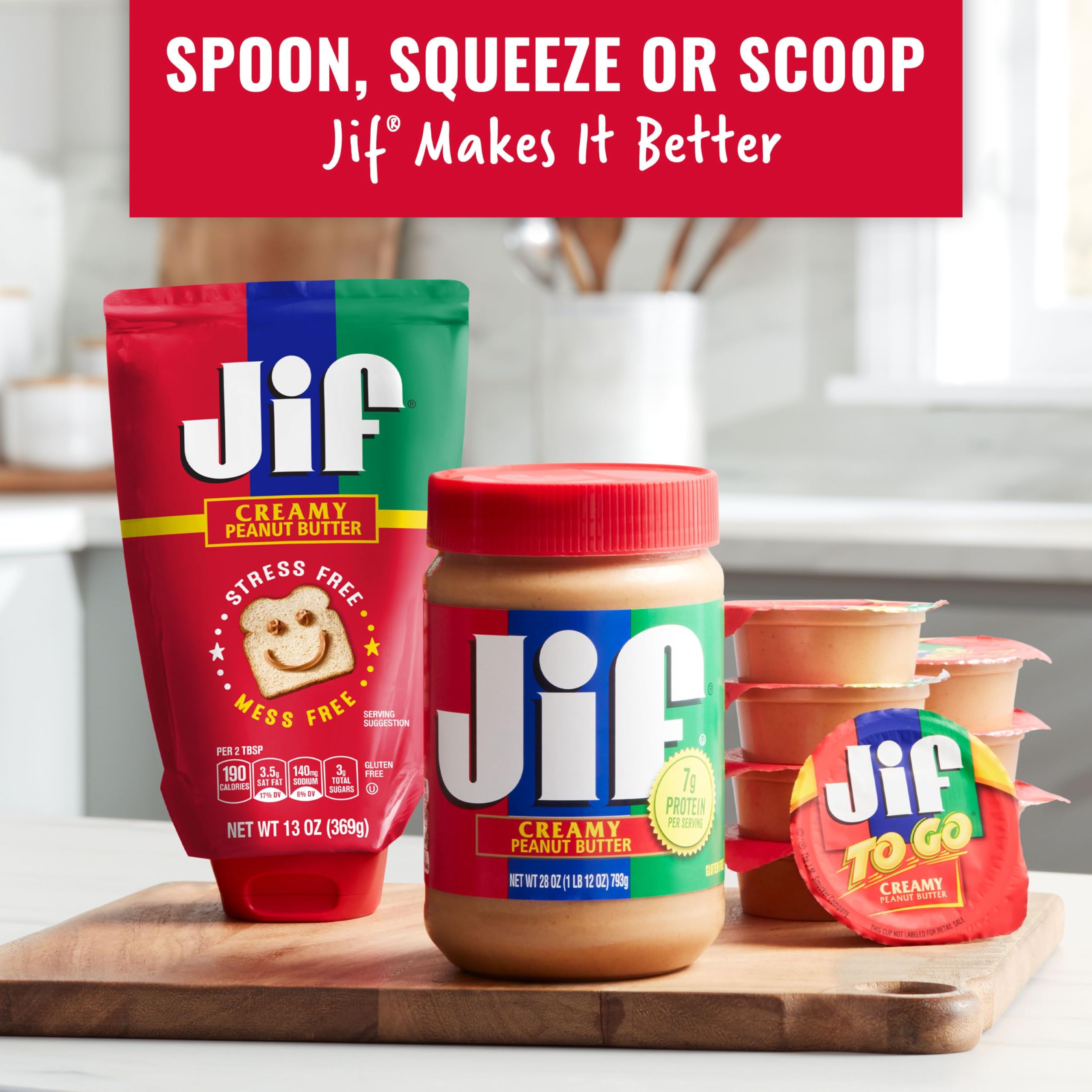Jif Creamy Peanut Butter nutrition panel notes 7 g protein per serving