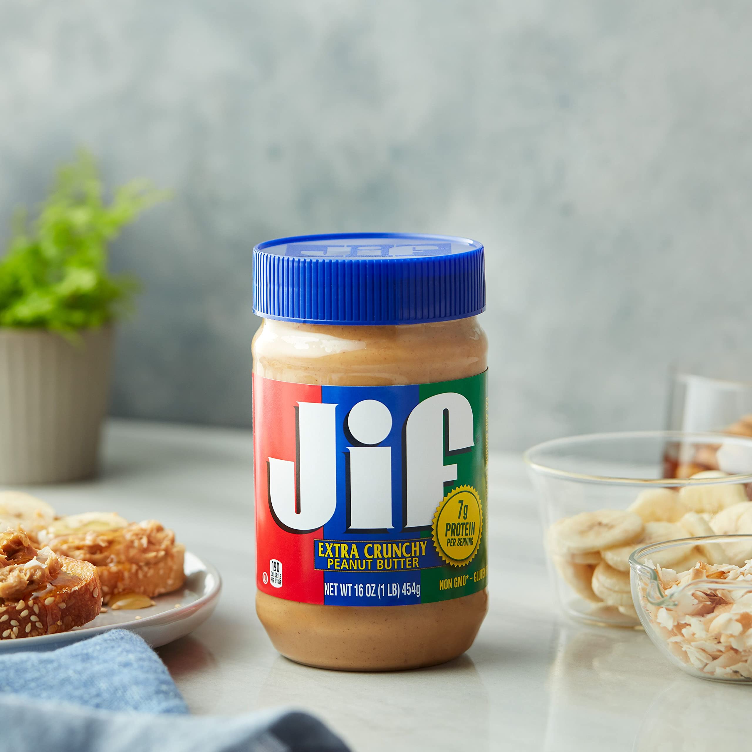 Jif Crunchy Peanut Butter dessert idea with crunchy peanut topping