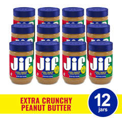 Jif Crunchy Peanut Butter spoon-dip shows textured spread for snacks