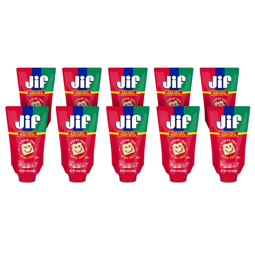 Jif Squeeze packaging showcasing easy, mess-free on-the-go snacking.