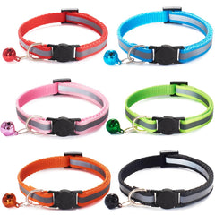 Jigichu reflective cat collar with bell for high visibility during night walks