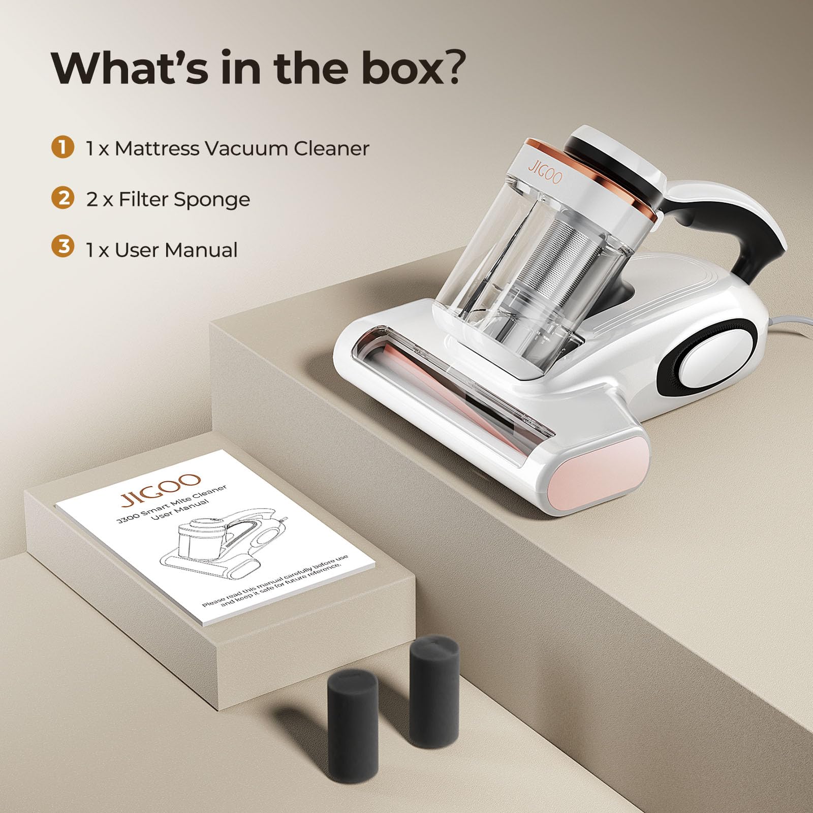 JIGOO J300 smart dust recognition display guides cleaning