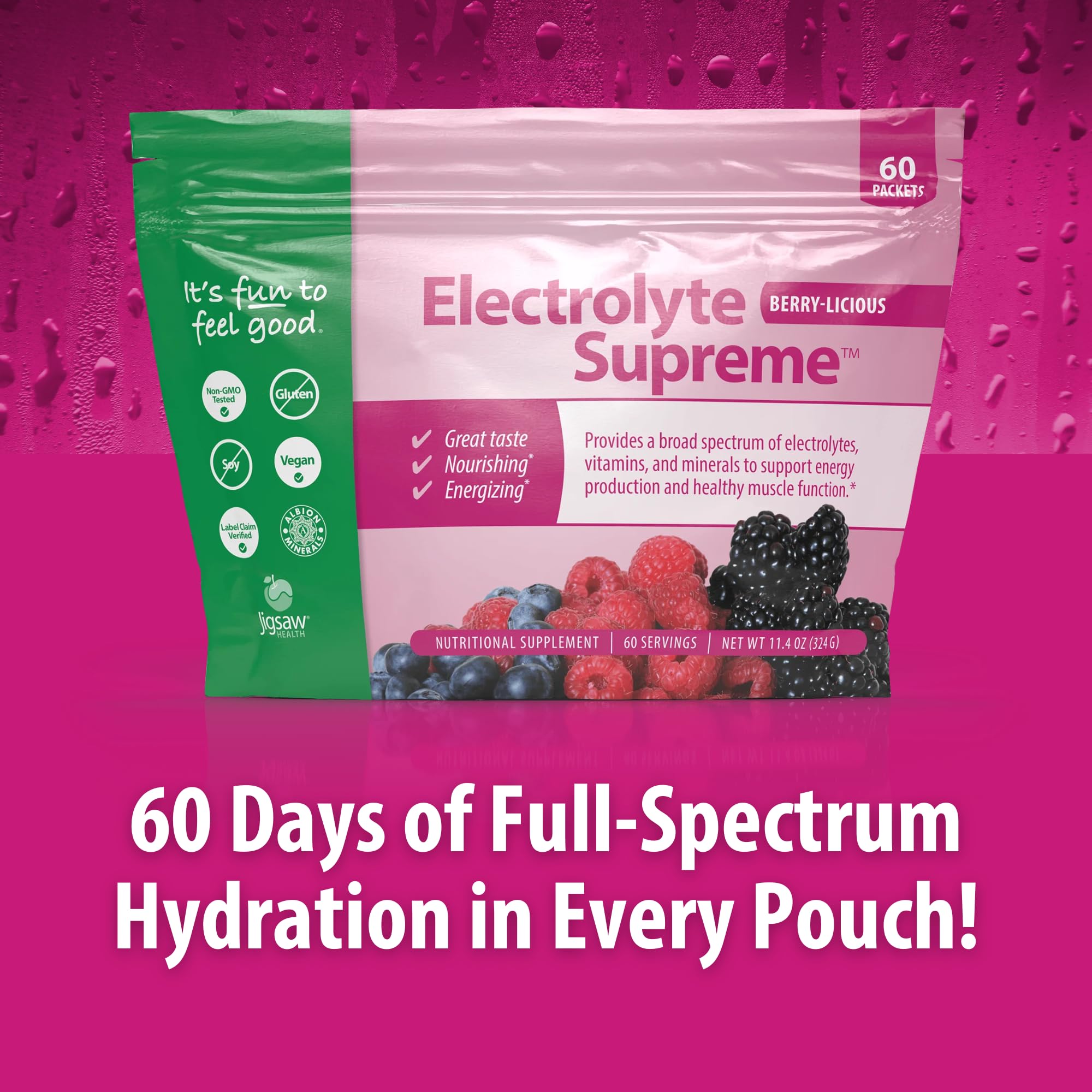 Jigsaw Electrolyte Supreme dissolving in water demonstrates quick hydration