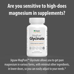 MagPure Glycinate bottle being poured to illustrate easy daily dosing.