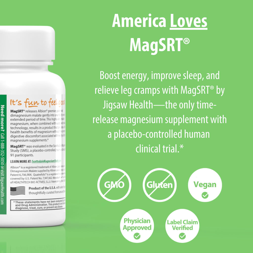 Jigsaw Health MagSRT bottle label with B6, folate, and B12