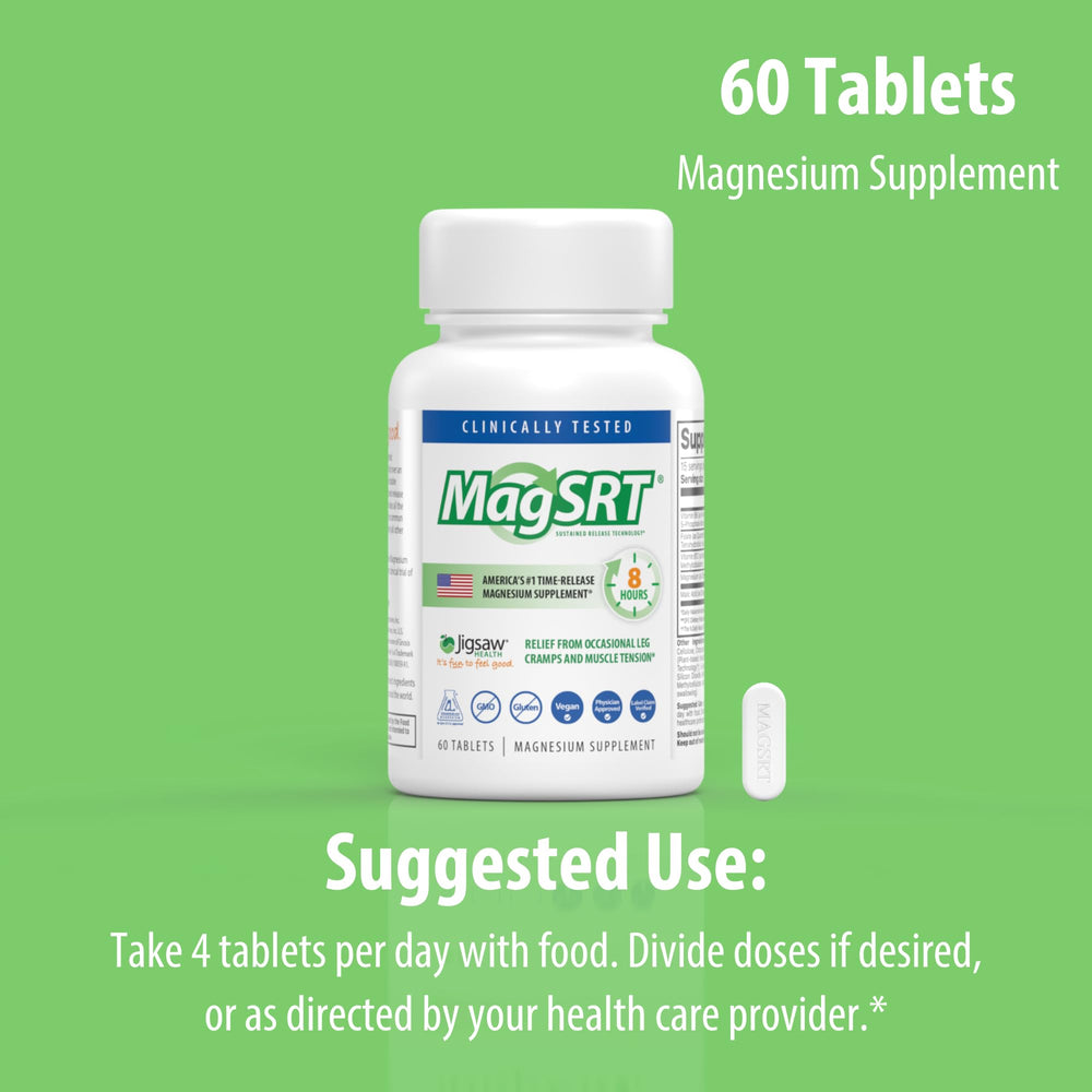 Jigsaw Health MagSRT bottle on shelf signaling trusted daily supplement
