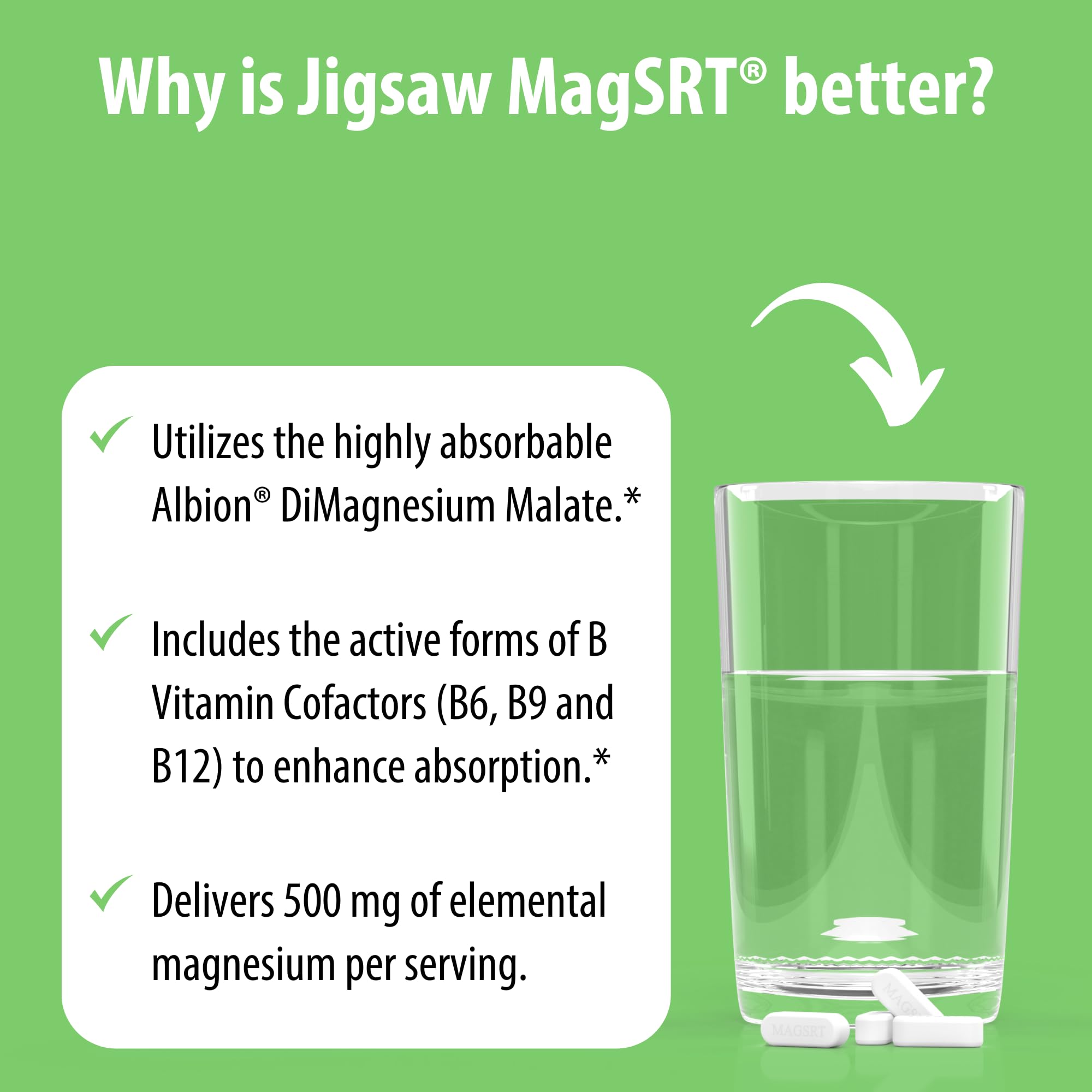 Jigsaw Health MagSRT packaging box highlights high-quality minerals.