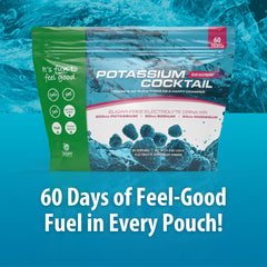 Pouring Jigsaw Health Potassium Cocktail blue raspberry into a glass for active mornings.