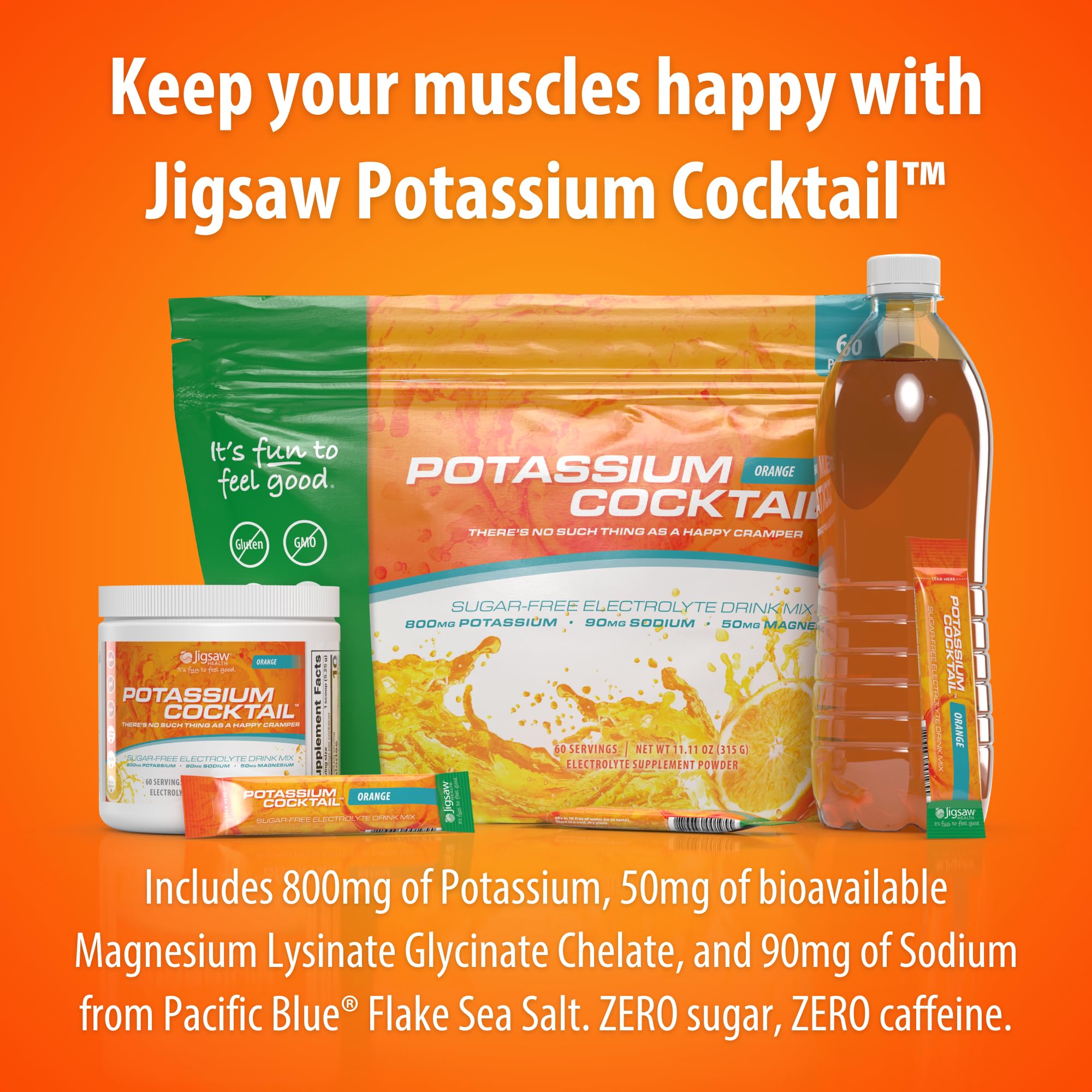 Jar label highlights potassium electrolyte content for balanced hydration.