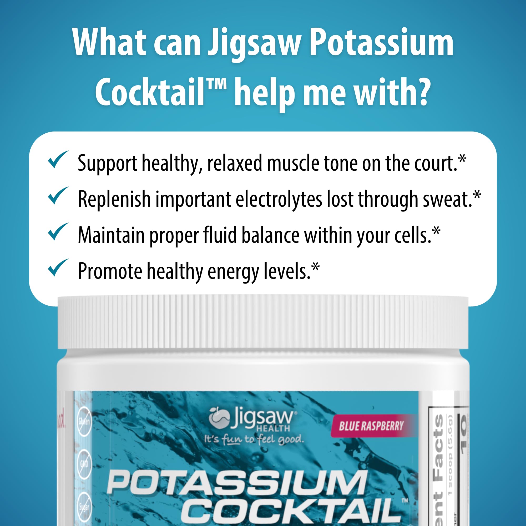 Jigsaw Health Potassium Cocktail magnesium lysinate image emphasizing mineral support.