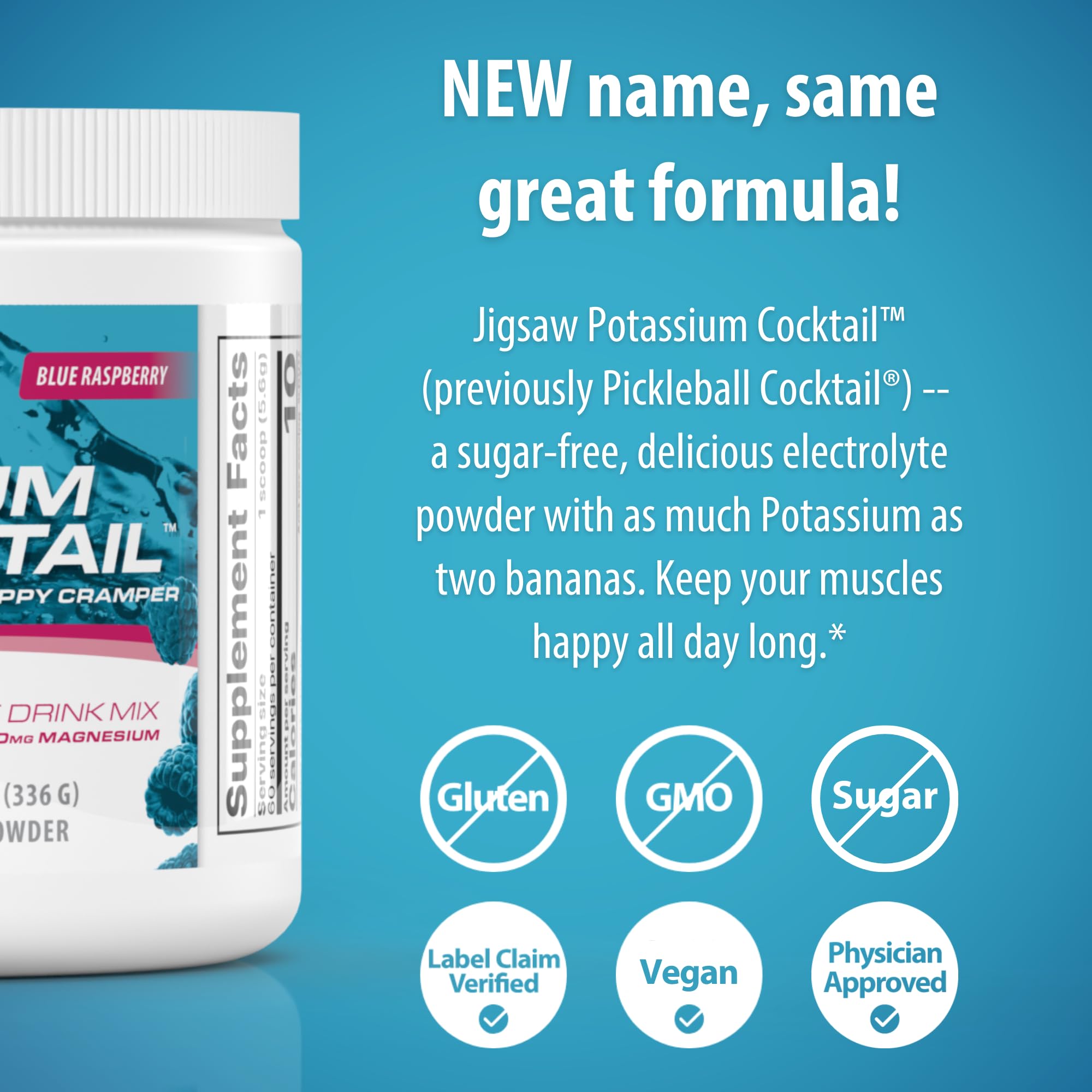 Jigsaw Health Potassium Cocktail powder scoop indicating precise daily use.