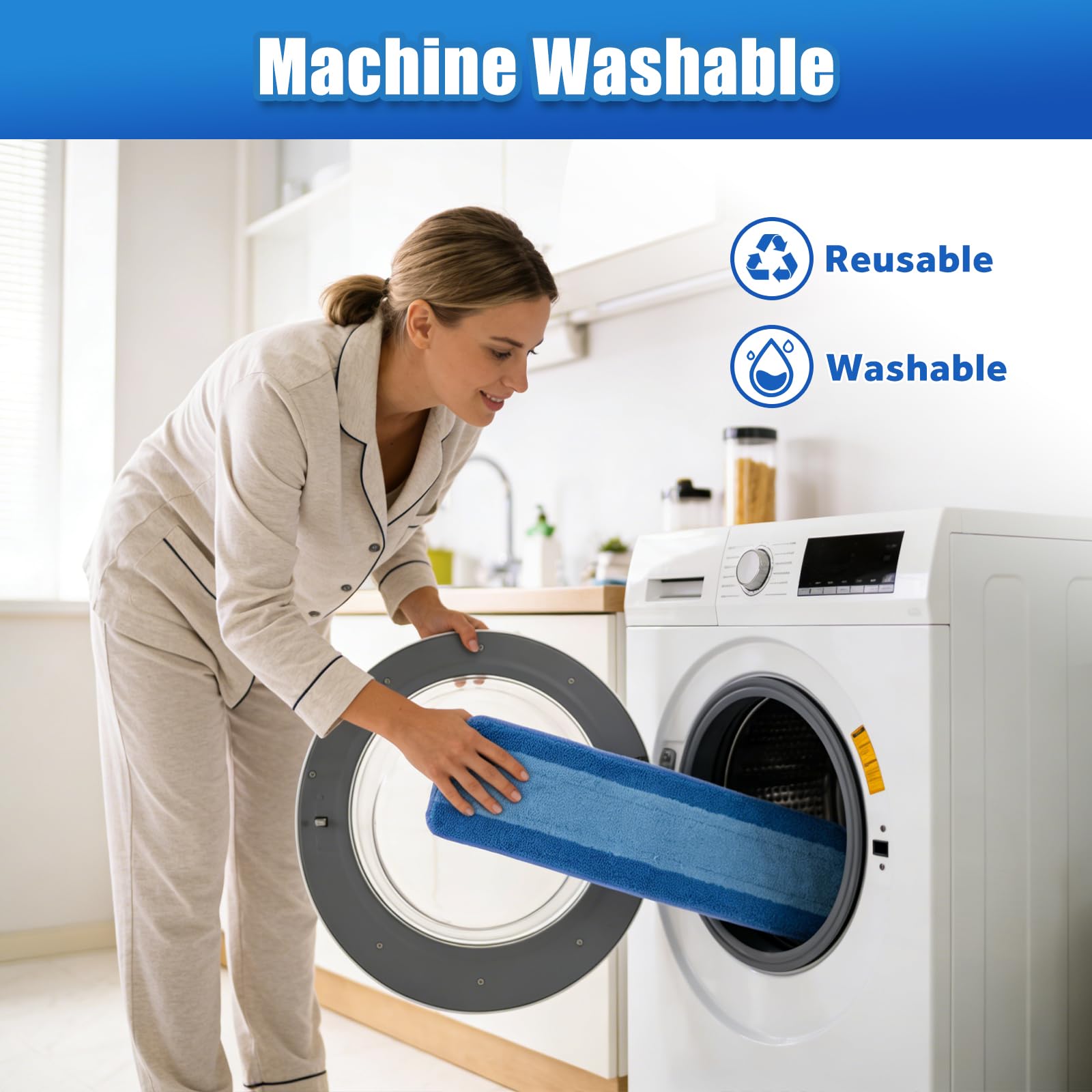 Jikefa 18-inch mop pad compatible with standard Bona-mop systems.