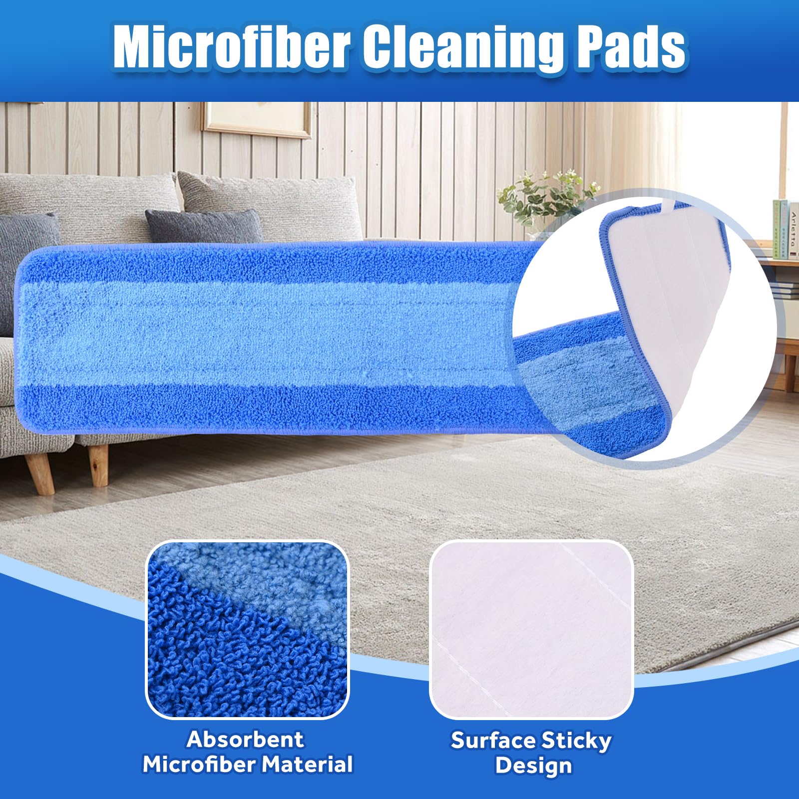 Jikefa washable, reusable mop pad ready for multiple cleanings.