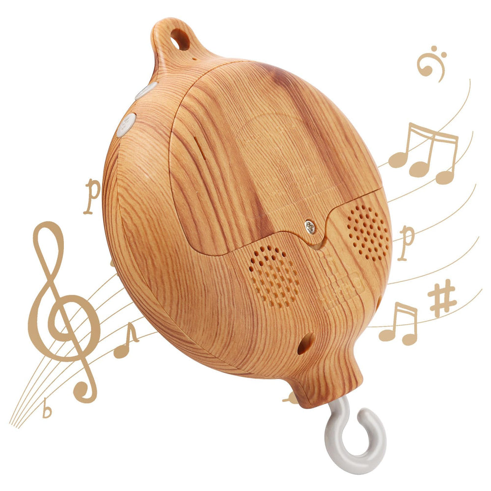 JILPAK baby mobile music box in imitation wood finish for crib décor and calm ambiance