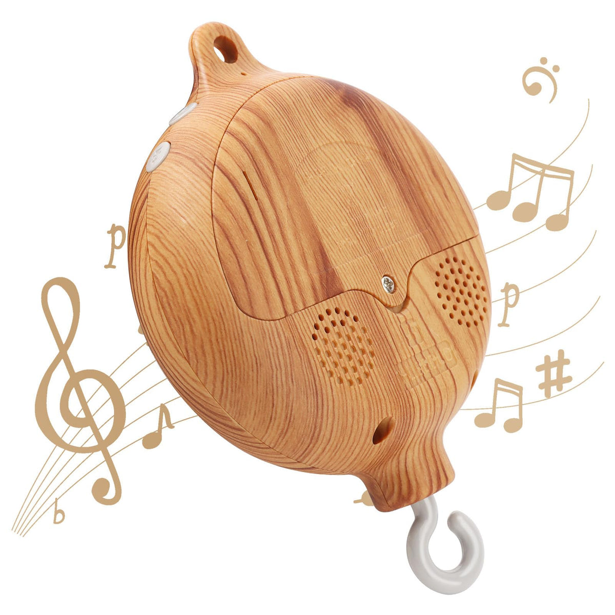 JILPAK baby mobile music box in imitation wood finish for crib décor and calm ambiance