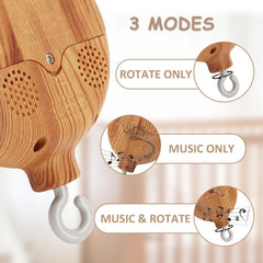 JILPAK rotating-hook crib mobile with imitation wood design for easy attachment