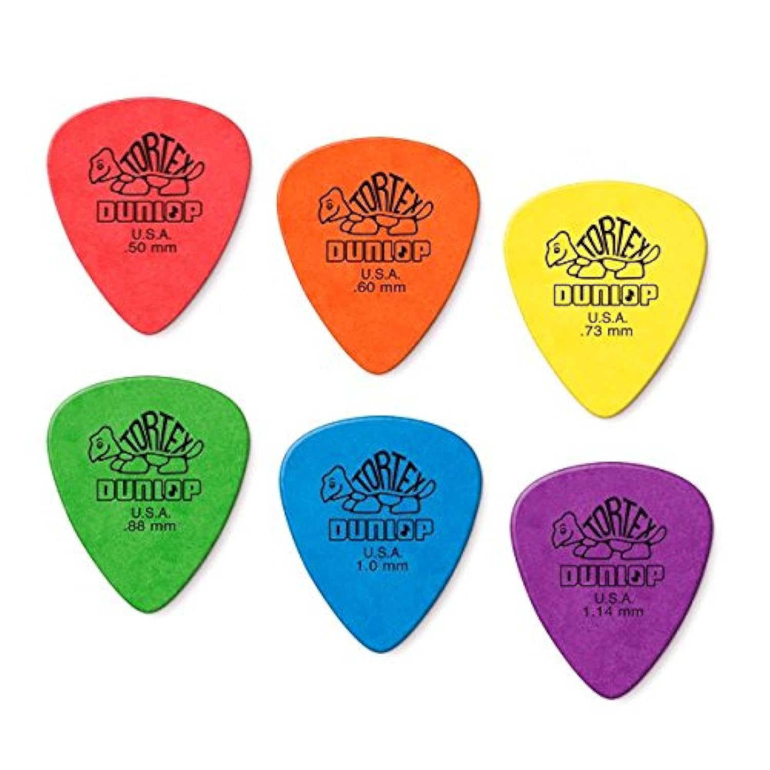 Jim Dunlop Tortex Standard picks sample pack with multiple gauges for trial and practice.