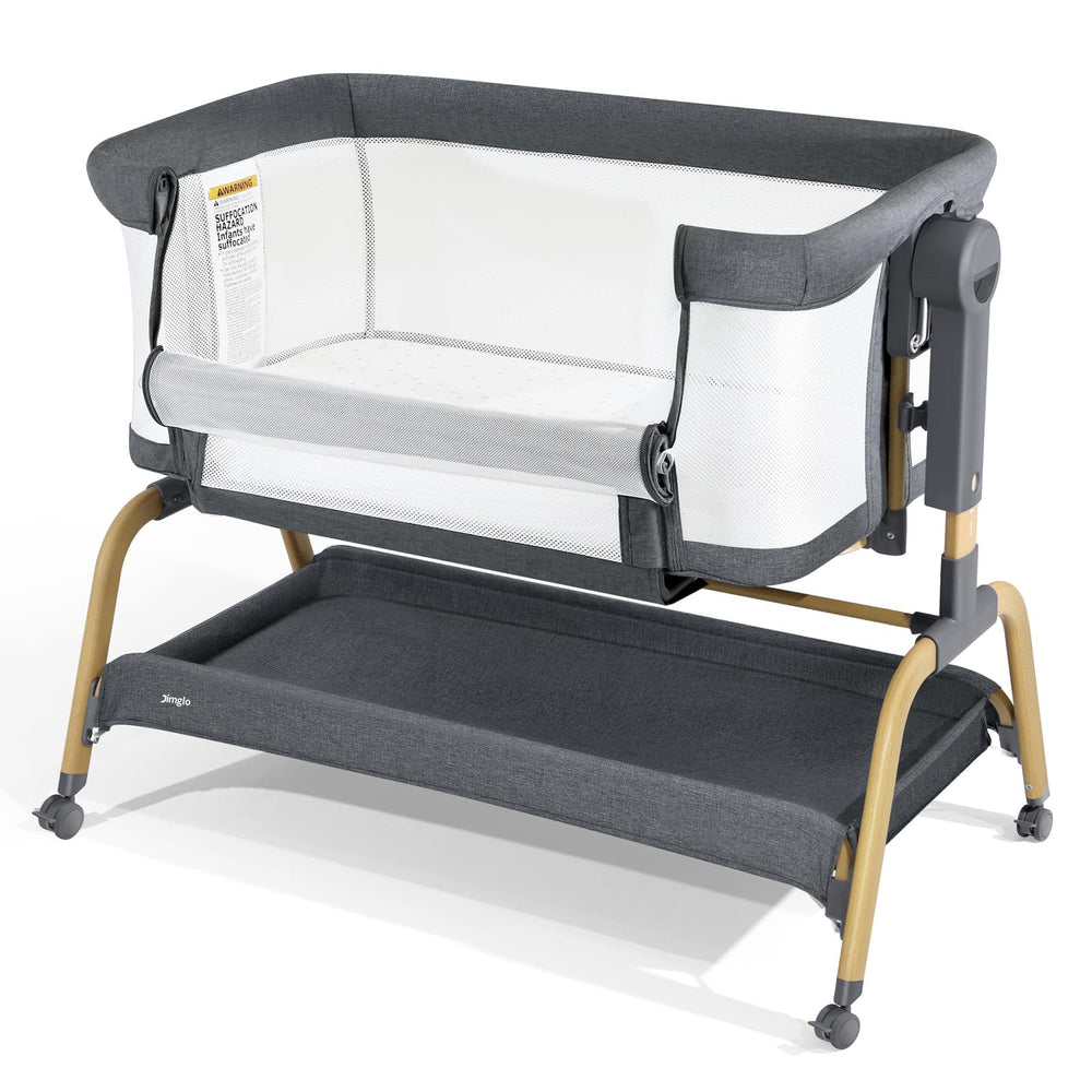 Jimglo 3-in-1 bassinet in standalone mode offers a compact sleep space for newborns.