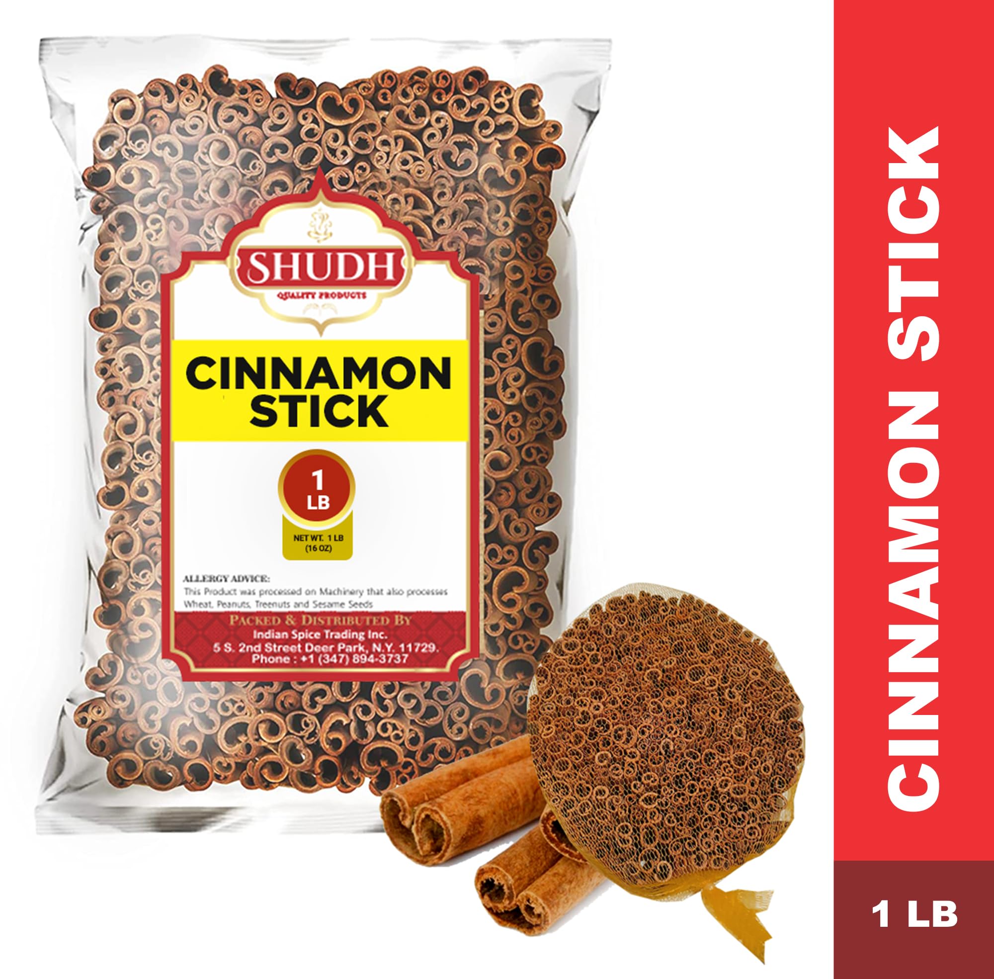 Close-up of SHUDH Cinnamon Sticks highlighting robust aroma for drinks