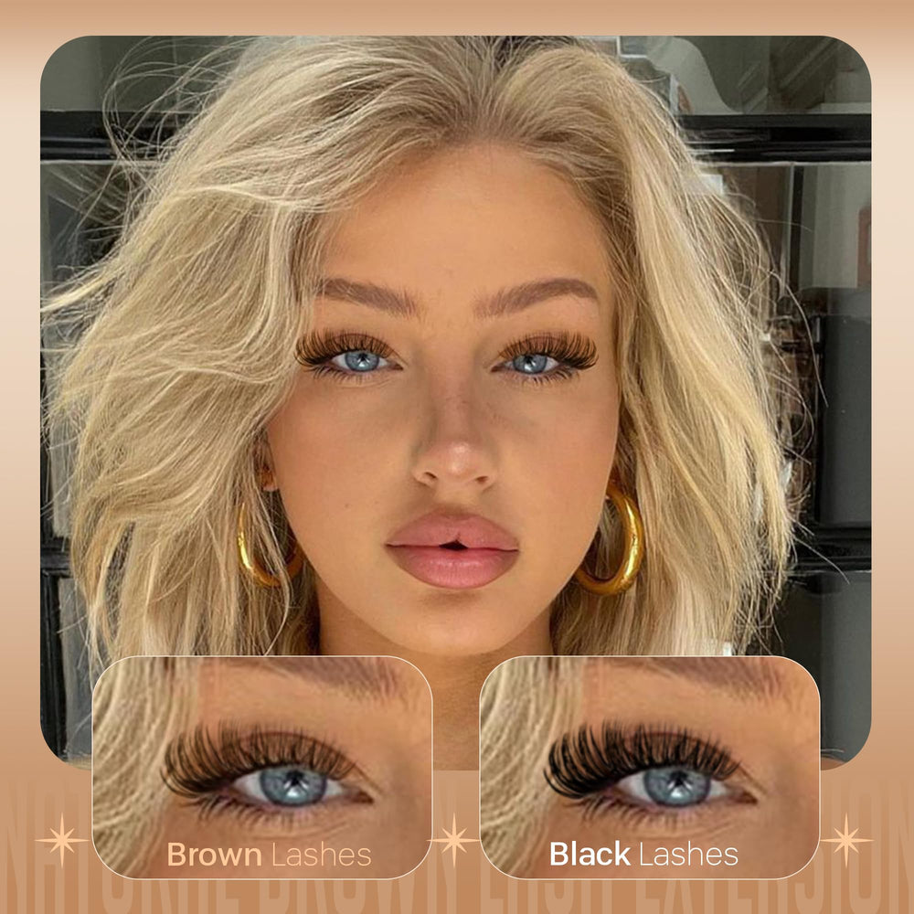 JIMIRE brown lash clusters 100D ultra-full style with gradient length
