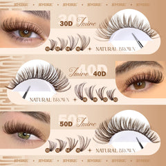 JIMIRE brown lash clusters 40D for added volume and subtle drama